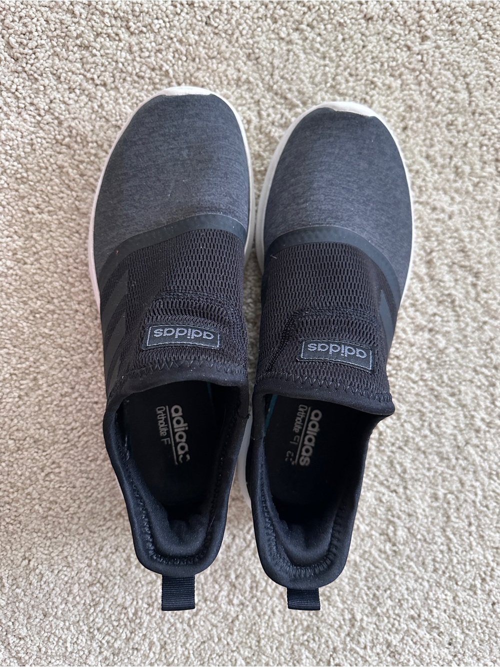 adidas Women’s Slip-On Sneakers in Black and Gray
